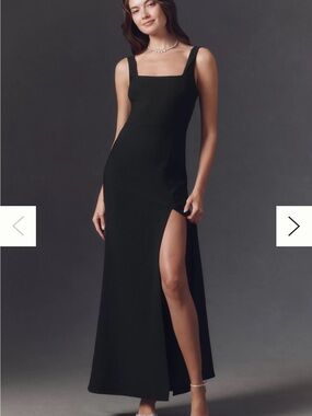 BHLDN | Dresses | New Bhldn Juliana Highneck Sideslit Stretch Crepe Maxi  Dress By Anthropologie | Poshmark